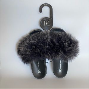 INC International Concepts Women’s Faux Fur Slide Slippers Small